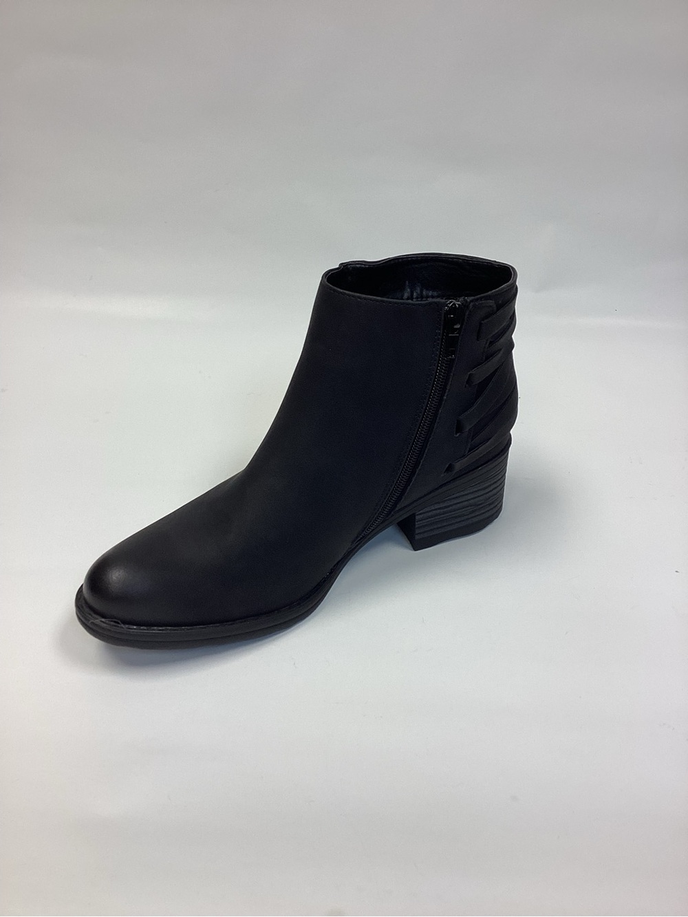 Pierre Dumas Black Ankle Boot with Strappy Back Detail